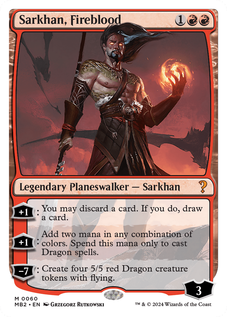 Sarkhan, Fireblood (White Border) [Mystery Booster 2] | Odin's Place