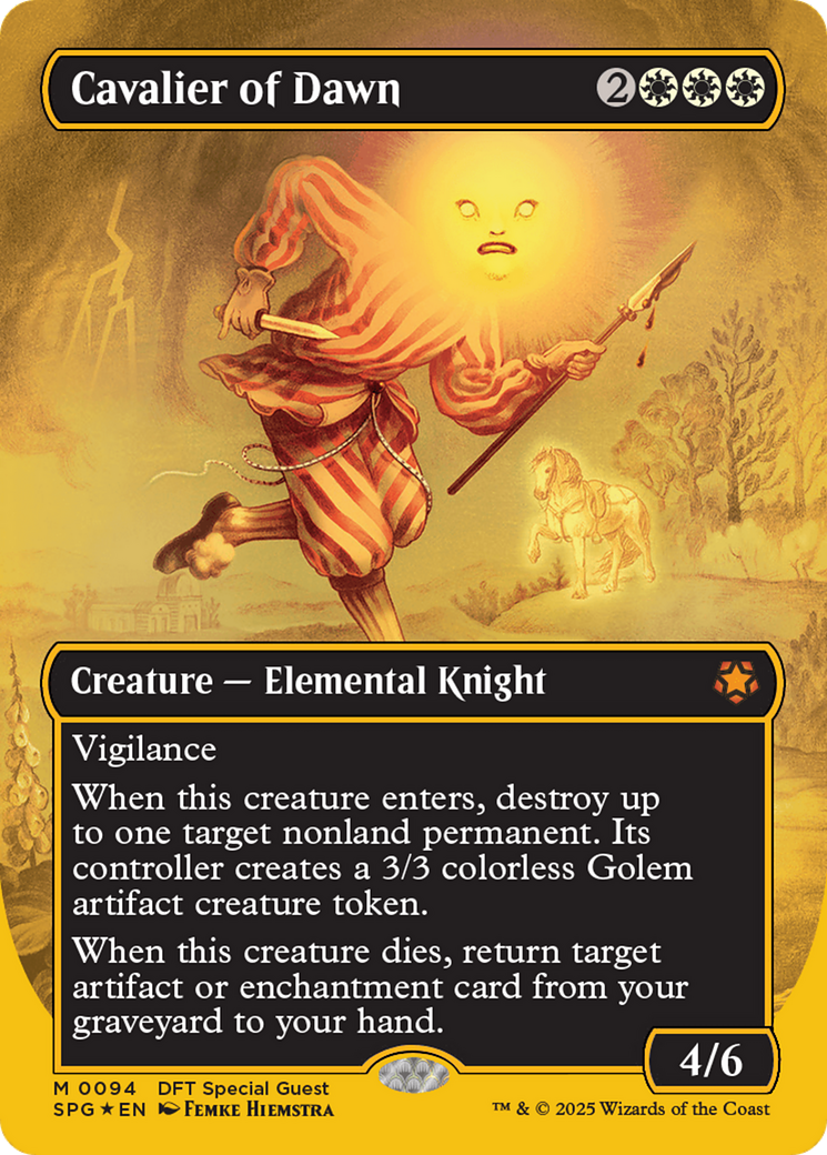 Cavalier of Dawn (Borderless) (First-Place Foil) [Aetherdrift Special Guests] | Odin's Place