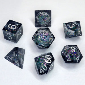 Chronicle Liquid Core Poly 7 Dice Set: Molten Obsidian | Odin's Place