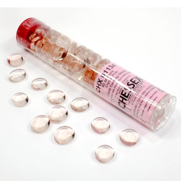 Chessex Pink Glass Stones in 5.5` Tube | Odin's Place