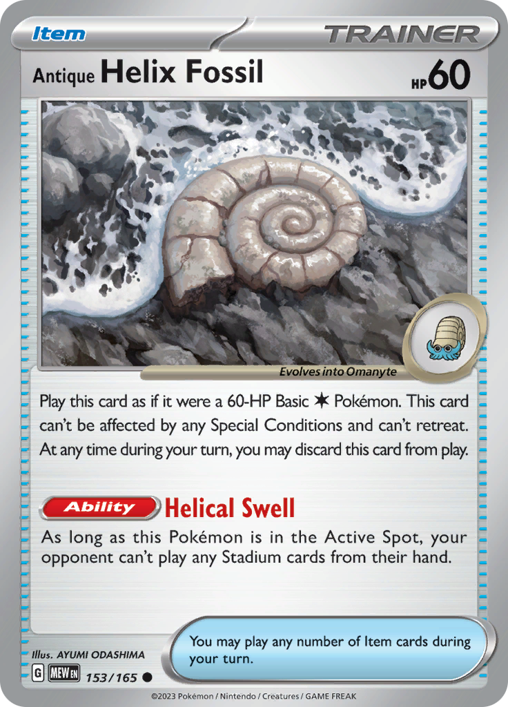 Antique Helix Fossil (153/165) [Scarlet & Violet 151] | Odin's Place
