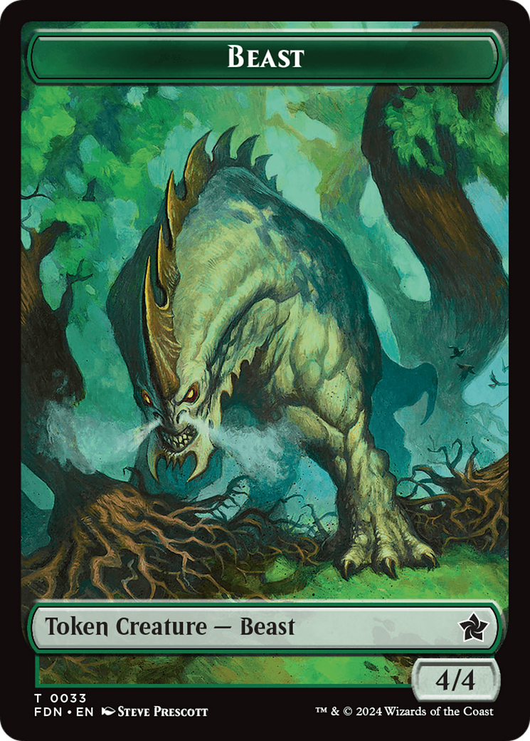Dog // Beast (0033) Double-Sided Token [Foundations Tokens] | Odin's Place