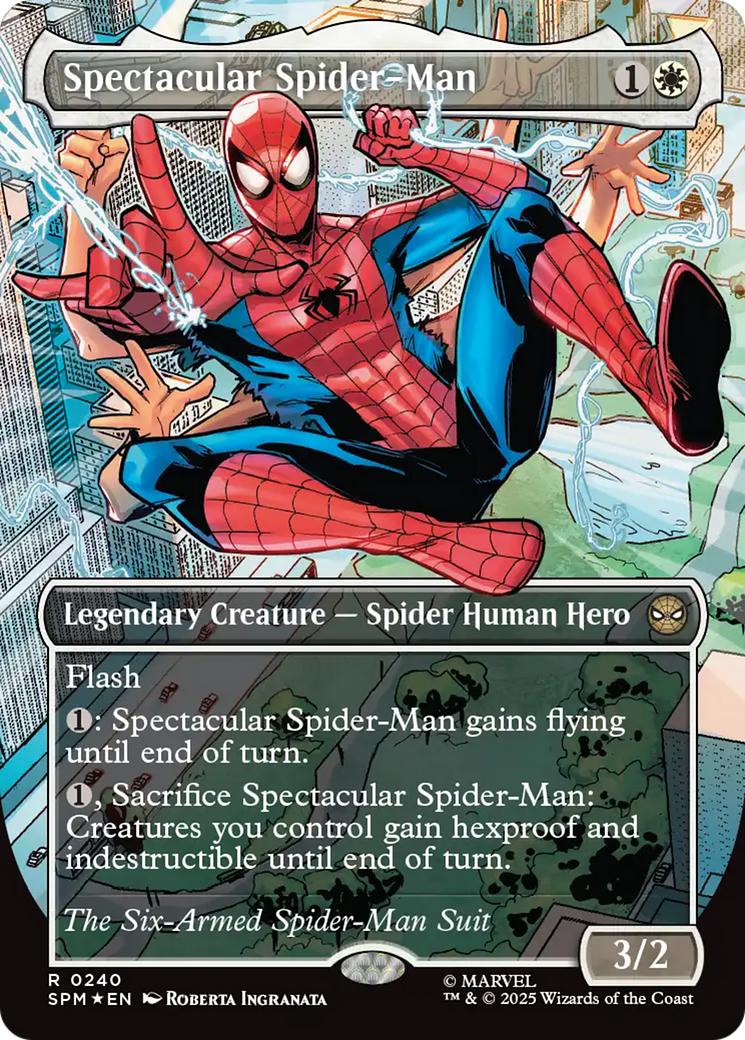 Spectacular Spider-Man (0240) (Borderless) (Textured Foil) [Marvel's Spider-Man] | Odin's Place