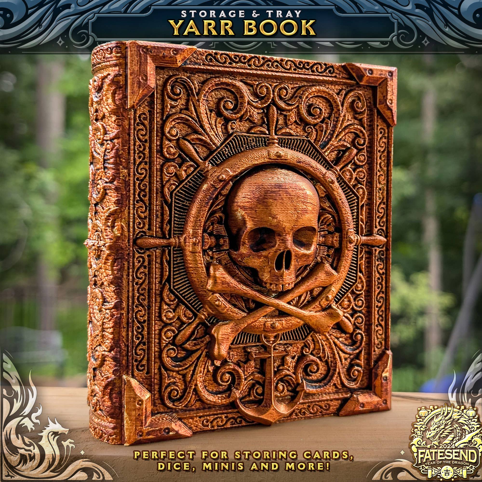 Pirate Yarr Storage Tome for TTRPG, MTG, Pokemon, D&D Gaming | Odin's Place