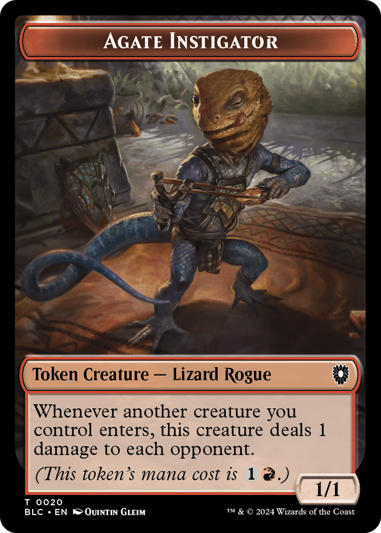Agate Instigator // Rabbit Double-Sided Token [Bloomburrow Commander Tokens] | Odin's Place