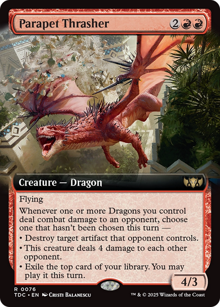 Parapet Thrasher (Extended Art) [Tarkir: Dragonstorm Commander] | Odin's Place