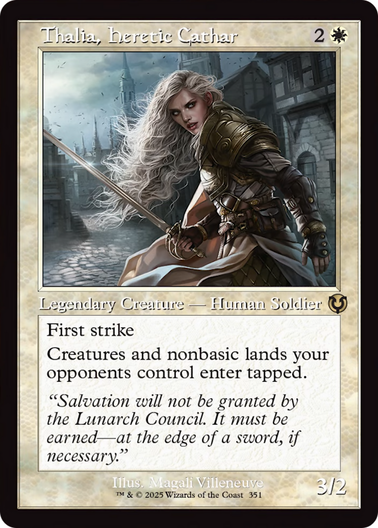 Thalia, Heretic Cathar (Retro Frame) [Innistrad Remastered] | Odin's Place