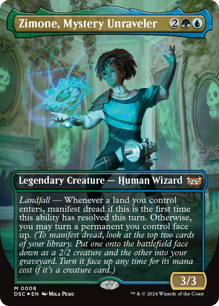 Zimone, Mystery Unraveler (Borderless) [Duskmourn: House of Horror Commander] | Odin's Place