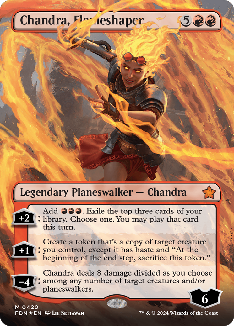 Chandra, Flameshaper (Borderless) (Mana Foil) [Foundations] | Odin's Place