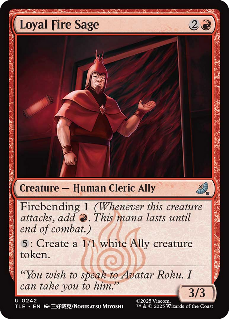 Loyal Fire Sage [Avatar: The Last Airbender: Eternal-Legal] | Odin's Place