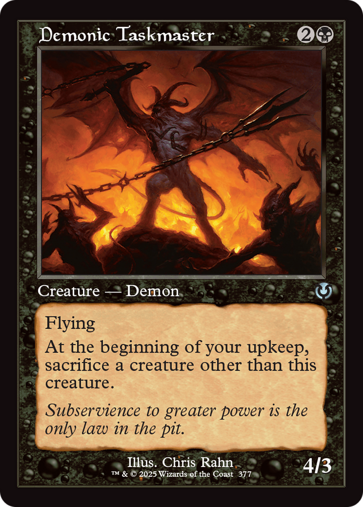 Demonic Taskmaster (Retro Frame) [Innistrad Remastered] | Odin's Place