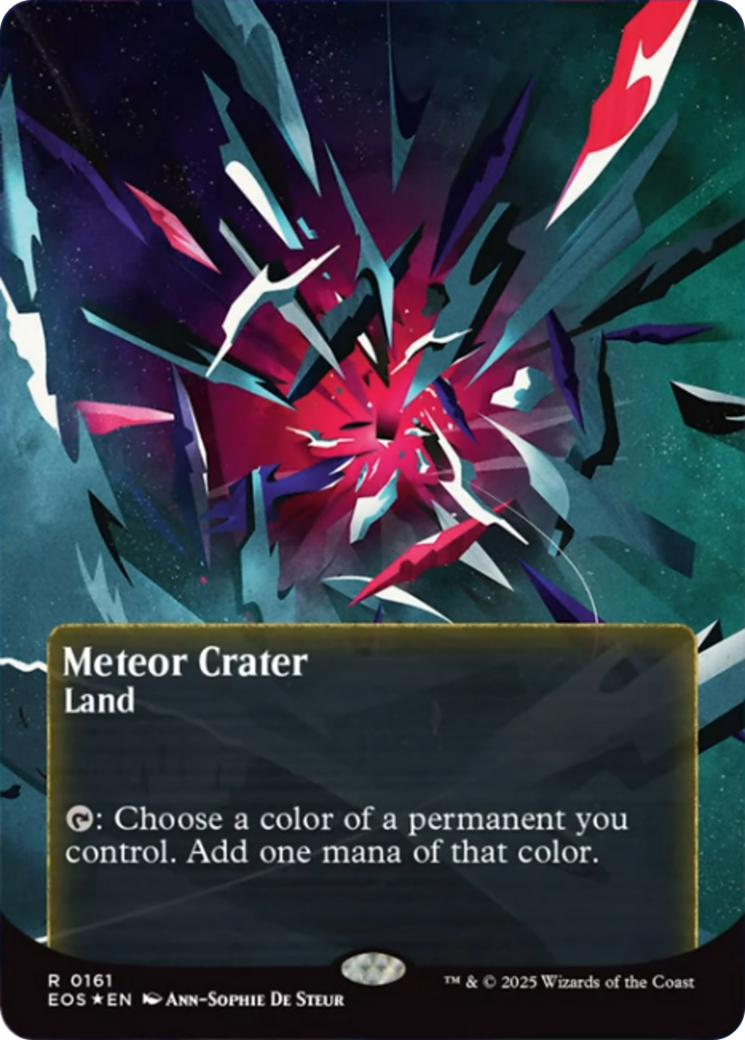Meteor Crater (0161) (Borderless) (Galaxy Foil) [Edge of Eternities: Stellar Sights] | Odin's Place
