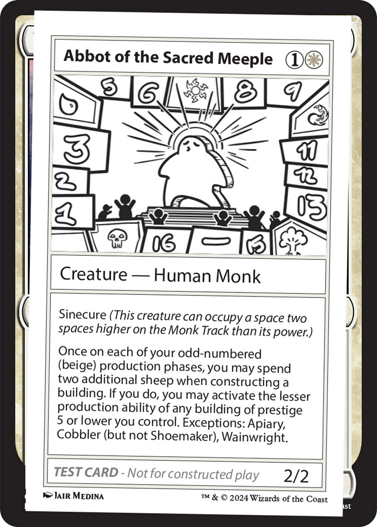 Abbot of the Sacred Meeple [Mystery Booster 2 Playtest Cards] | Odin's Place