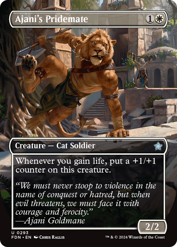 Ajani's Pridemate (Borderless) [Foundations] | Odin's Place