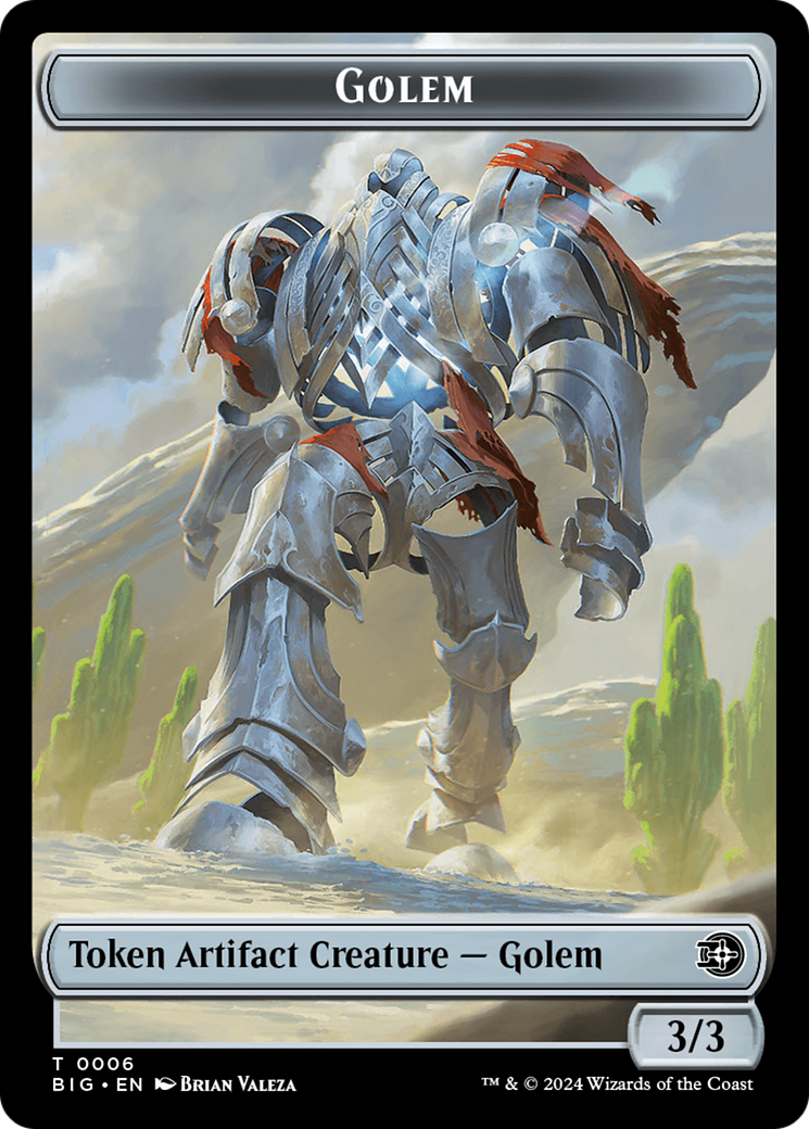 Mercenary // Golem Double-Sided Token [Outlaws of Thunder Junction Tokens] | Odin's Place