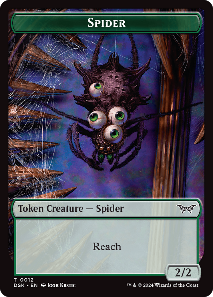 Spider // Manifest Double-Sided Token [Duskmourn: House of Horror Tokens] | Odin's Place