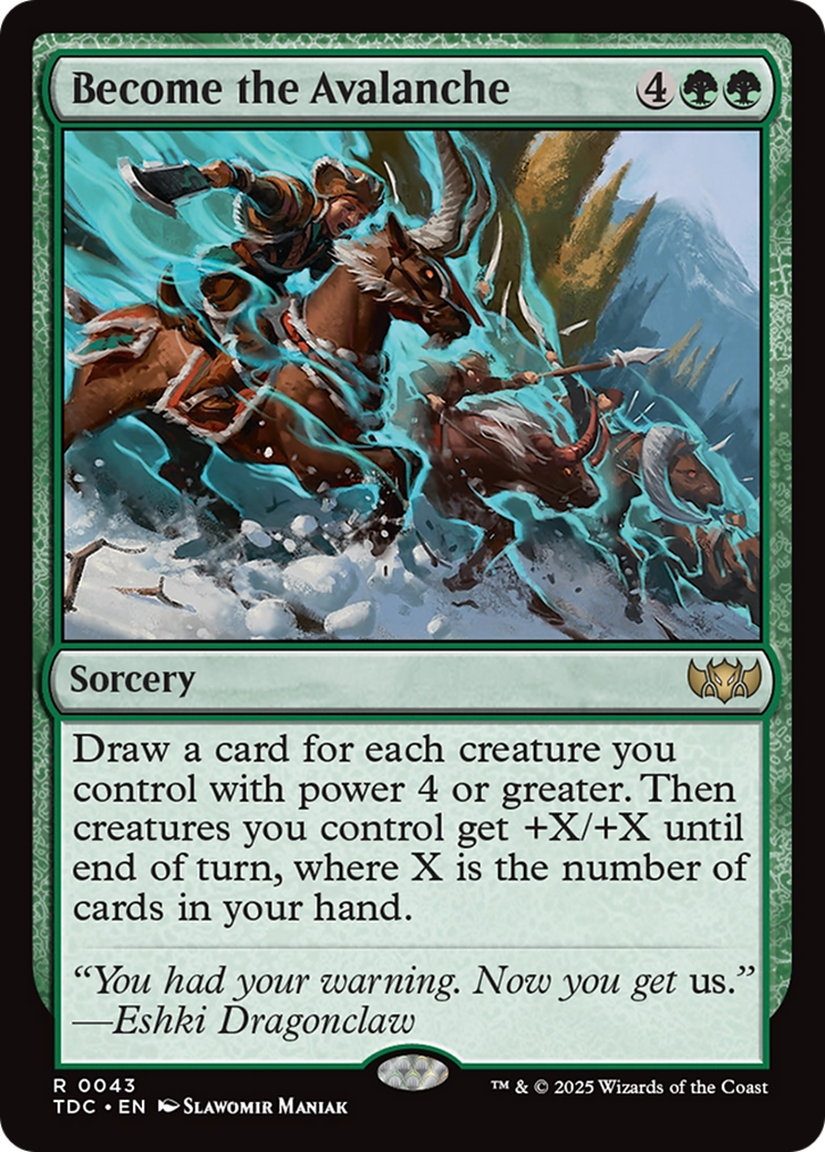 Become the Avalanche [Tarkir: Dragonstorm Commander] | Odin's Place