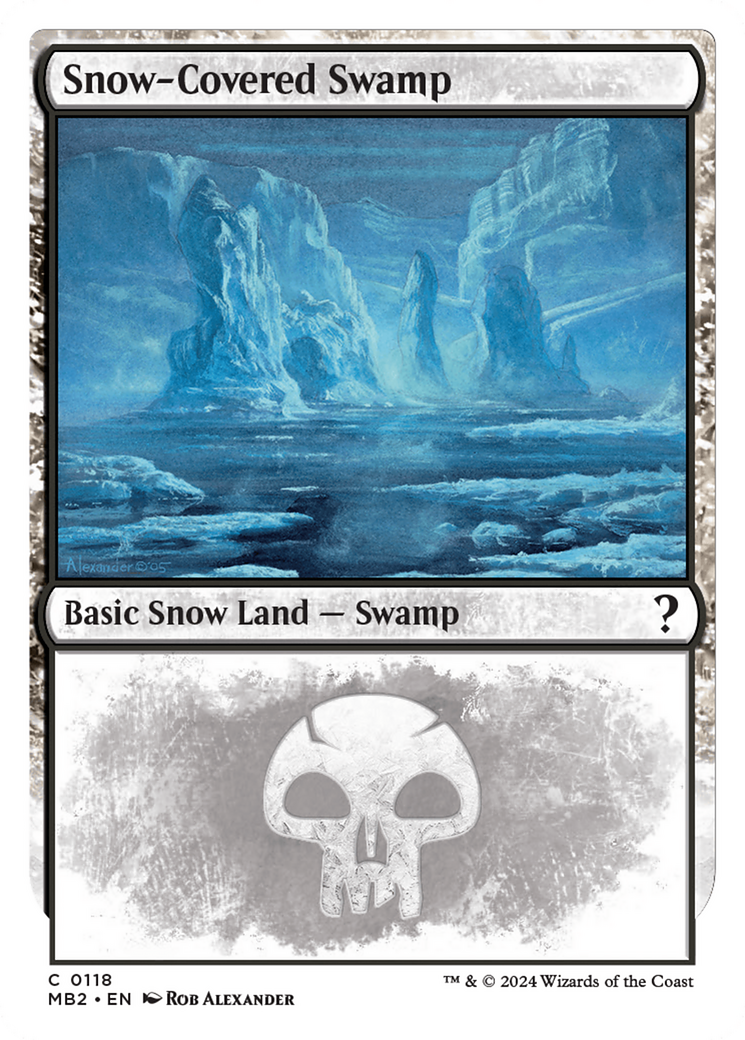Snow-Covered Swamp (White Border) [Mystery Booster 2] | Odin's Place
