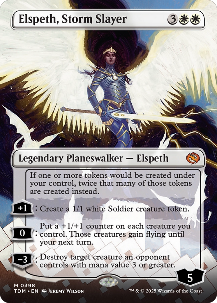 Elspeth, Storm Slayer (Borderless) [Tarkir: Dragonstorm] | Odin's Place