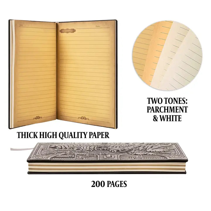 QMDirect 3D Faux-Leather Notebook / Journal - Silver Dragon | Odin's Place