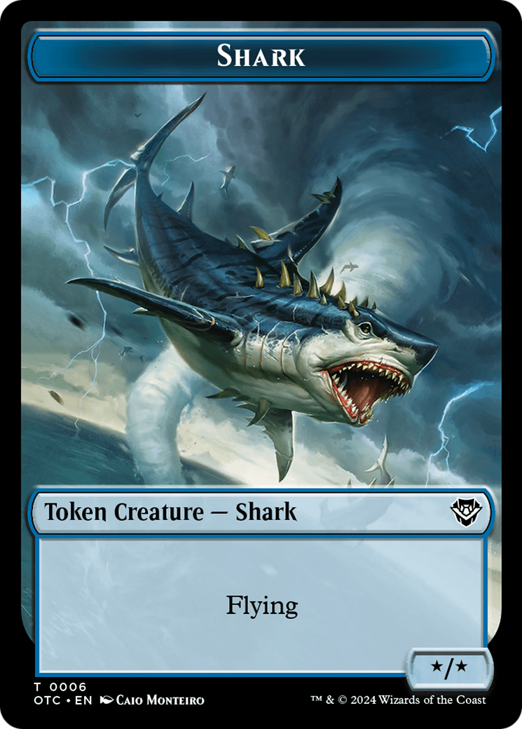Ape // Shark Double-Sided Token [Outlaws of Thunder Junction Commander Tokens] | Odin's Place