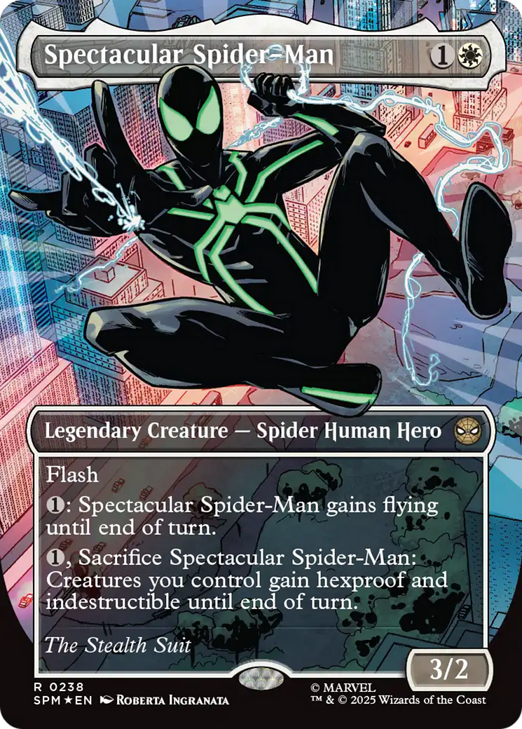 Spectacular Spider-Man (0238) (Borderless) (Textured Foil) [Marvel's Spider-Man] | Odin's Place