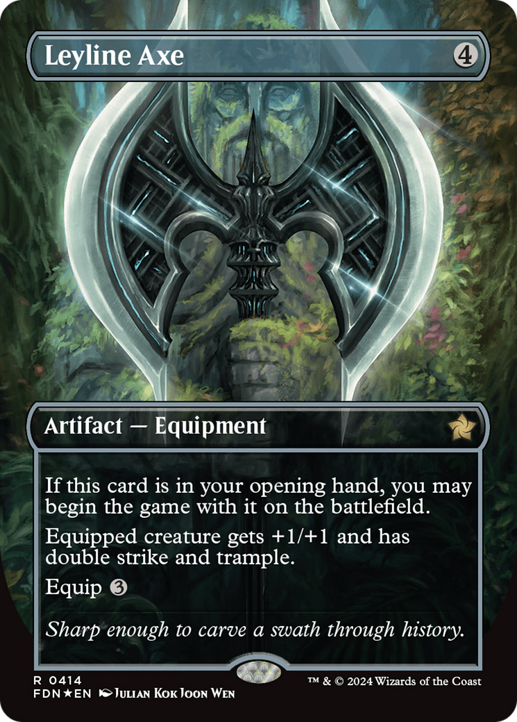 Leyline Axe (Borderless) (Mana Foil) [Foundations] | Odin's Place