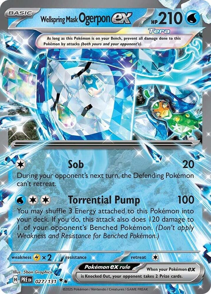 Wellspring Mask Ogerpon ex (027/131) [Scarlet & Violet: Prismatic Evolutions] | Odin's Place