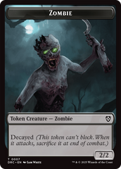 Timeless Dragon // Zombie (0007) Double-Sided Token [Aetherdrift Tokens] | Odin's Place