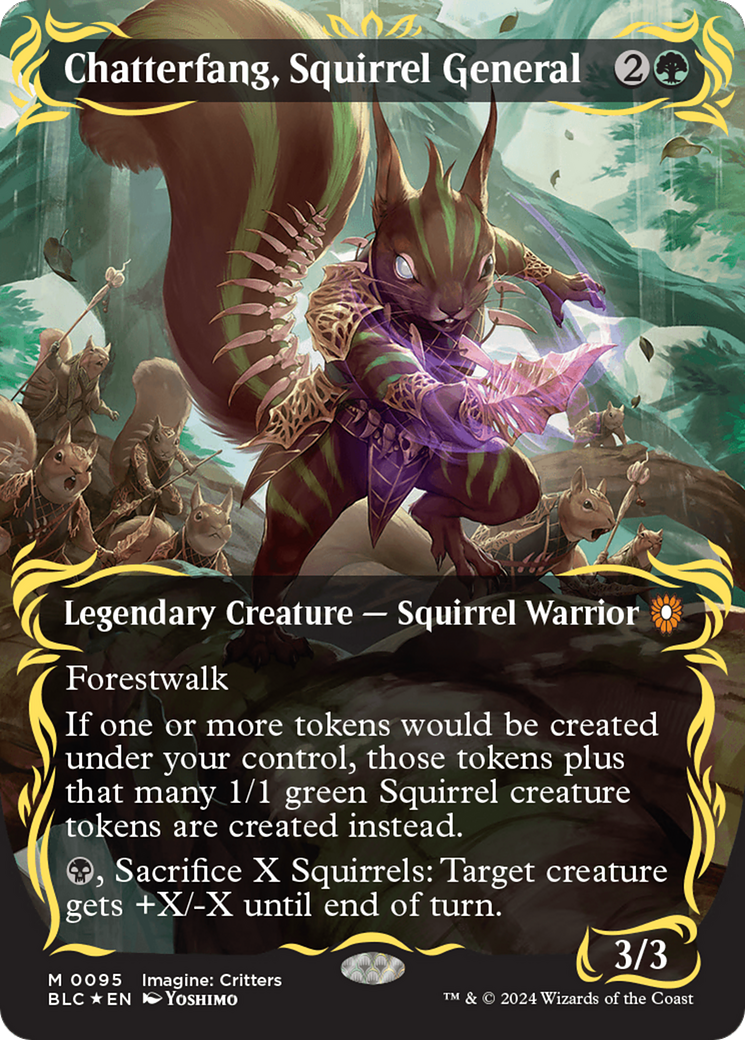 Chatterfang, Squirrel General (Borderless) (Raised Foil) [Bloomburrow Commander] | Odin's Place