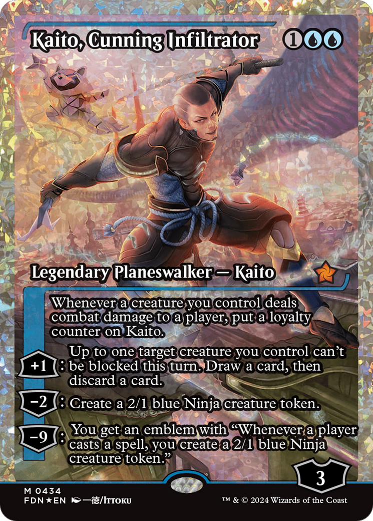 Kaito, Cunning Infiltrator (Showcase) (Frature Foil) [Foundations] | Odin's Place