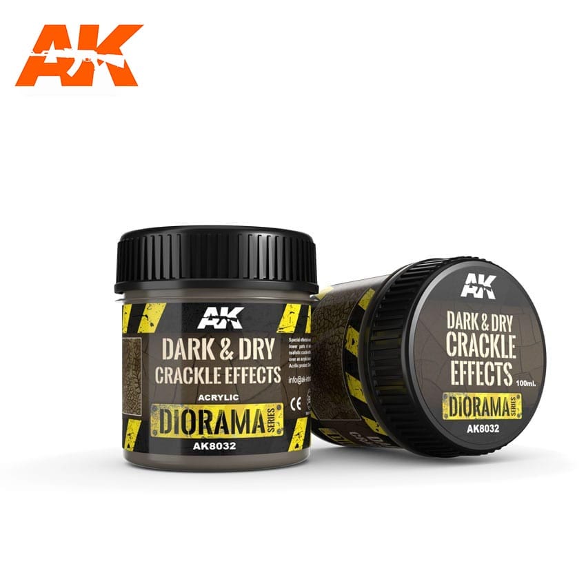 AK Interactive Dark & Dry Crackle Effects - 100ml (Acrylic) | Odin's Place