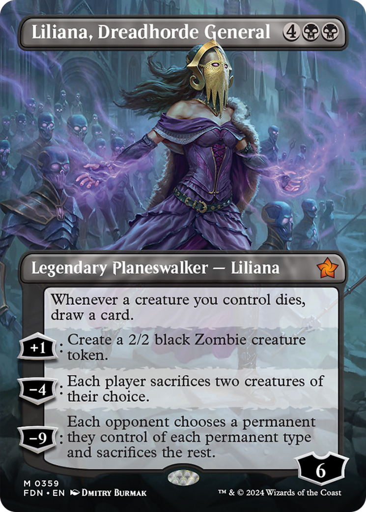 Liliana, Dreadhorde General (Borderless) [Foundations] | Odin's Place
