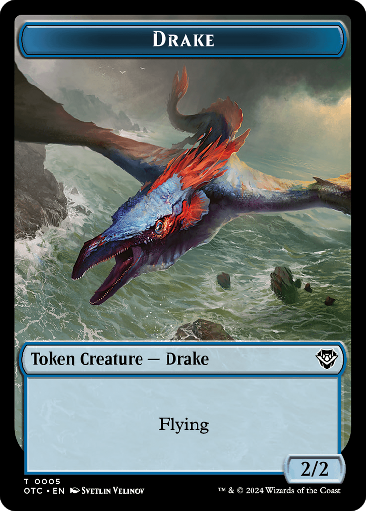 Boar // Drake Double-Sided Token [Outlaws of Thunder Junction Commander Tokens] | Odin's Place