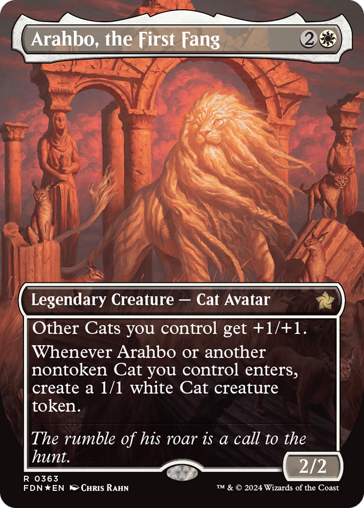 Arahbo, the First Fang (Borderless) (Mana Foil) [Foundations] | Odin's Place