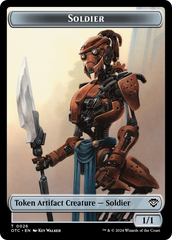 Elemental (0014) // Soldier (0026) Double-Sided Token [Outlaws of Thunder Junction Commander Tokens] | Odin's Place