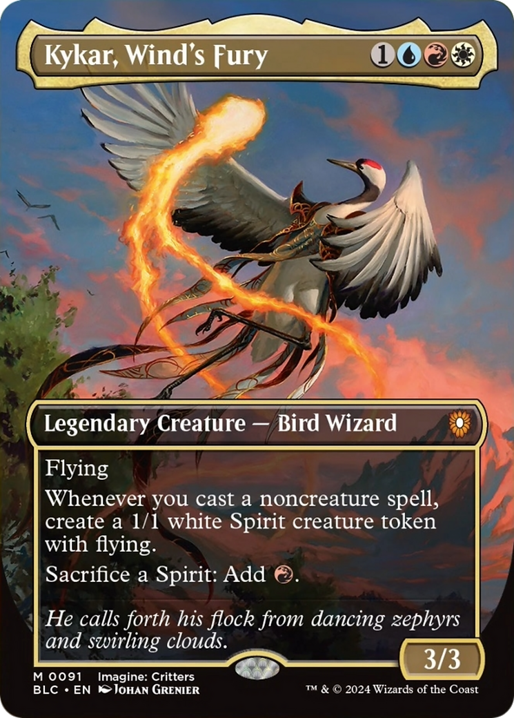 Kykar, Wind's Fury (Borderless) [Bloomburrow Commander] | Odin's Place
