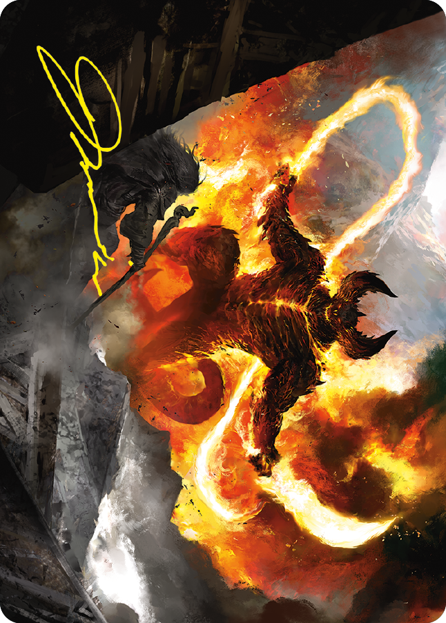 The Balrog, Durin's Bane Art Card (Gold-Stamped Signature) [The Lord of the Rings: Tales of Middle-earth Art Series] | Odin's Place
