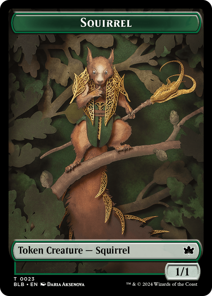 Squirrel // Treasure Double-Sided Token [Bloomburrow Tokens] | Odin's Place