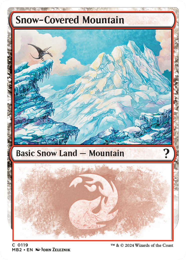 Snow-Covered Mountain (White Border) [Mystery Booster 2] | Odin's Place