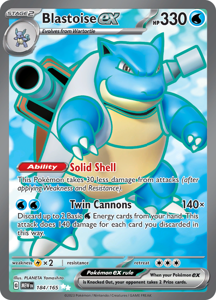 Blastoise ex (184/165) [Scarlet & Violet 151] | Odin's Place