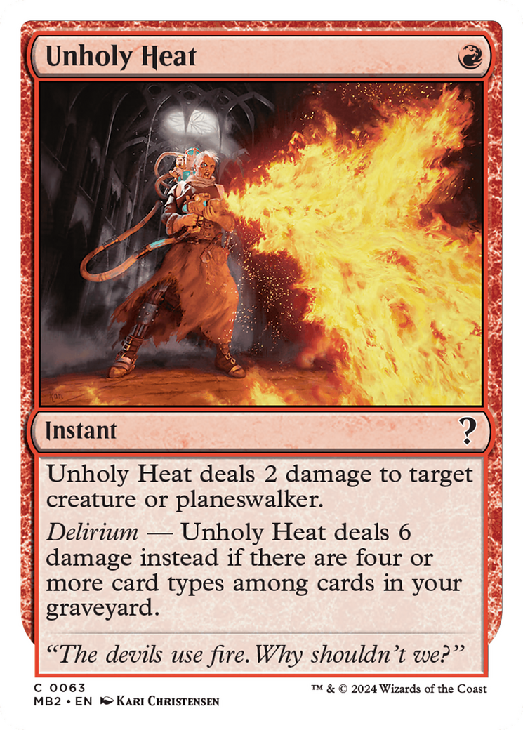 Unholy Heat (White Border) [Mystery Booster 2] | Odin's Place