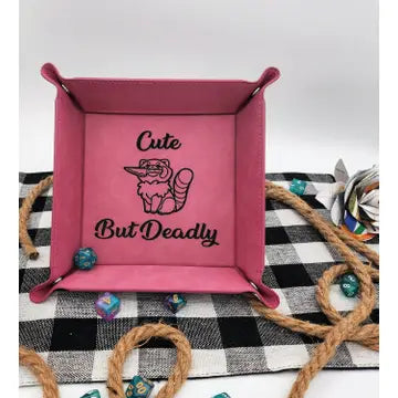 Triangle Treasury: Square Vegan Leatherette Dice Tray - Assorted Colors | Odin's Place