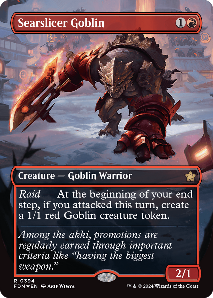 Searslicer Goblin (Borderless) (Mana Foil) [Foundations] | Odin's Place