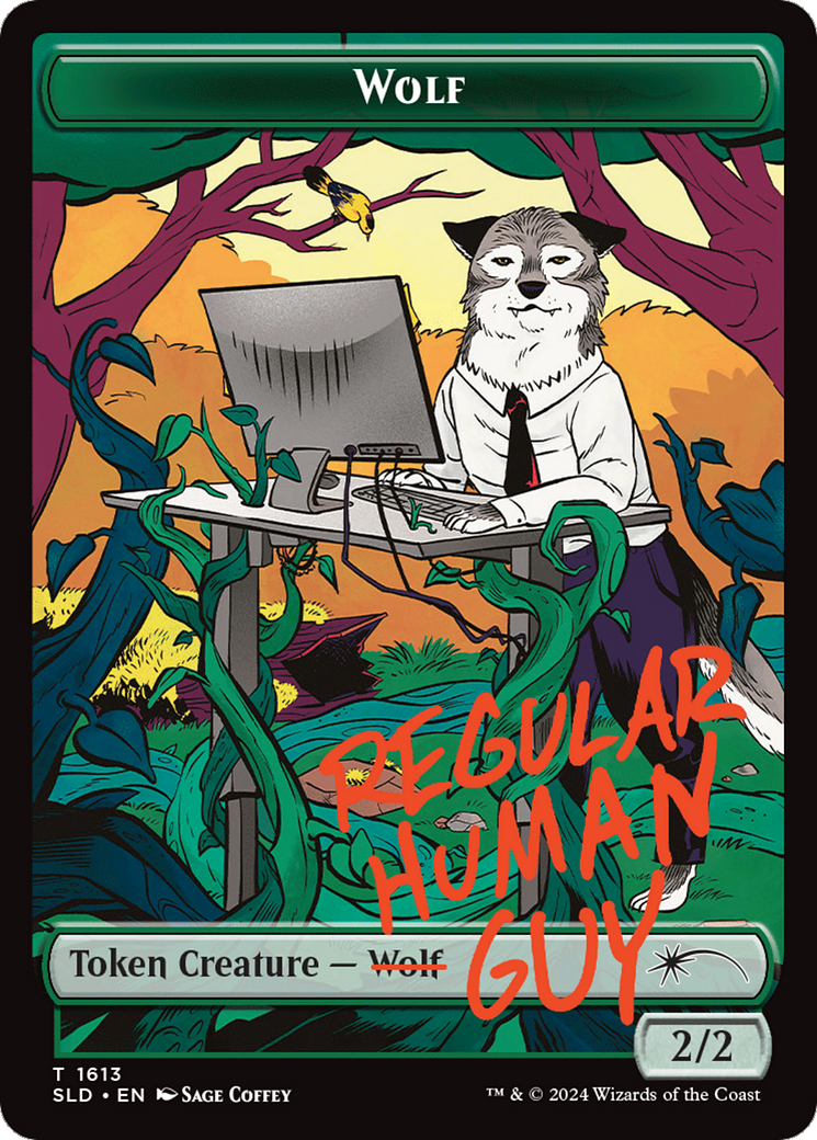 Wolf Token (Rainbow Foil) [Secret Lair: Angels Tokens] | Odin's Place