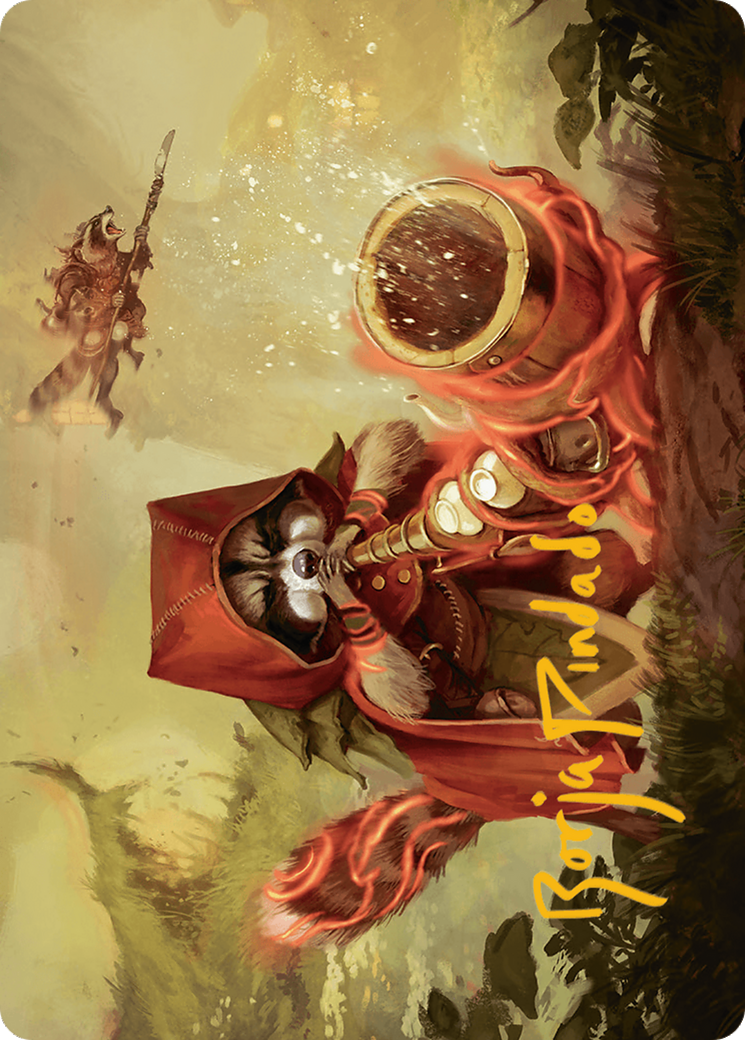 Raccoon Rallier Art Card (Gold-Stamped Signature) [Bloomburrow Art Series] | Odin's Place