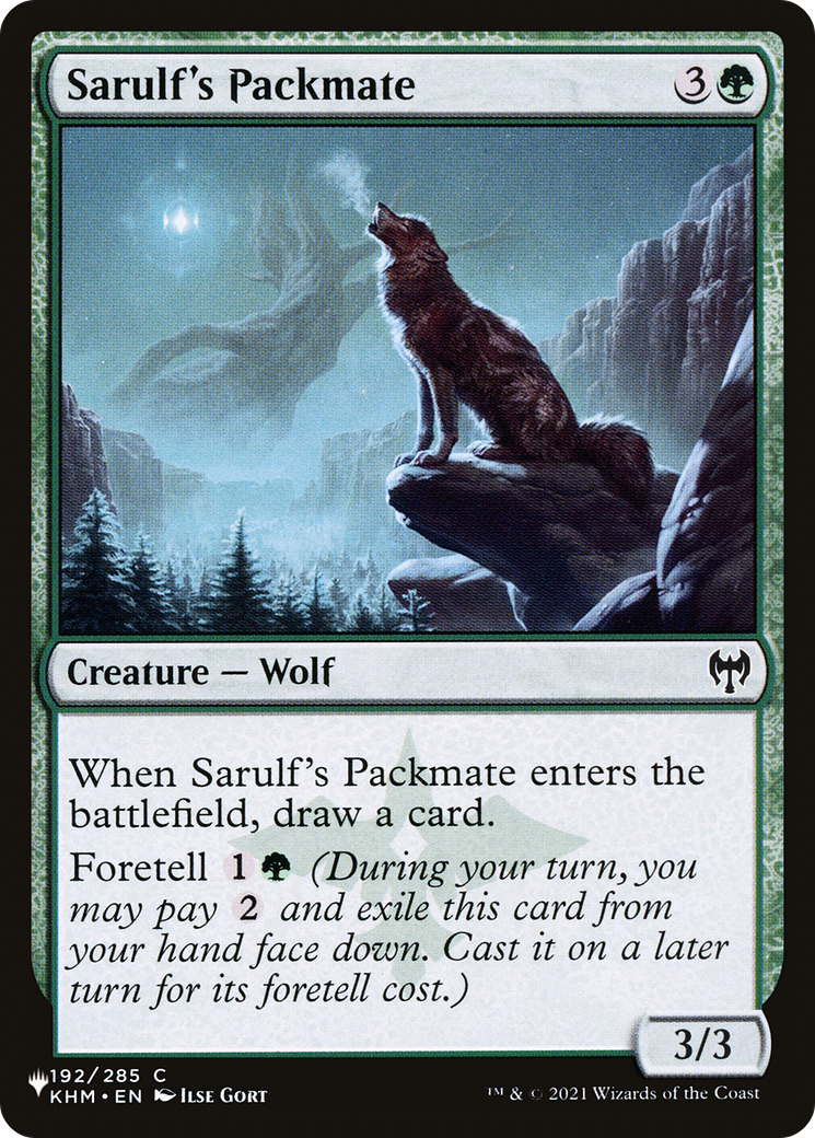 Sarulf's Packmate [The List] | Odin's Place