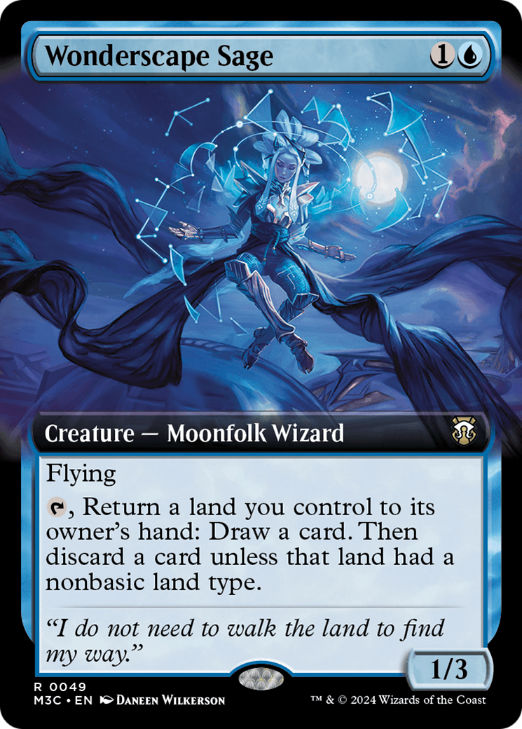 Wonderscape Sage (Extended Art) (Ripple Foil) [Modern Horizons 3 Commander] | Odin's Place