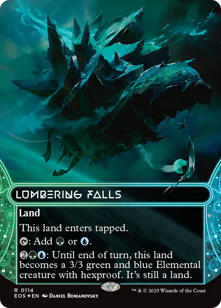 Lumbering Falls (0114) (Borderless) (Galaxy Foil) [Edge of Eternities: Stellar Sights] | Odin's Place