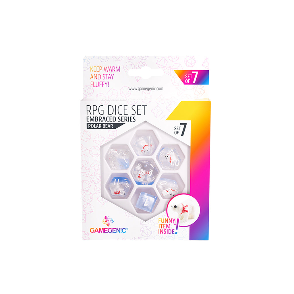 Embraced Series - Polar bear - RPG Dice Set (7pcs) | Odin's Place